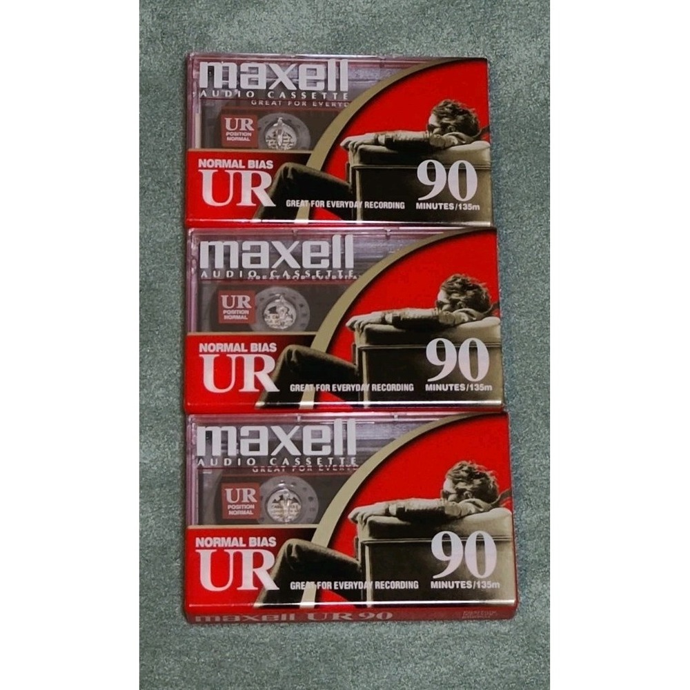 New Maxell Normal Bias UR 120 Min Audio Cassette Tapes Lot of 3 NEW Sealed